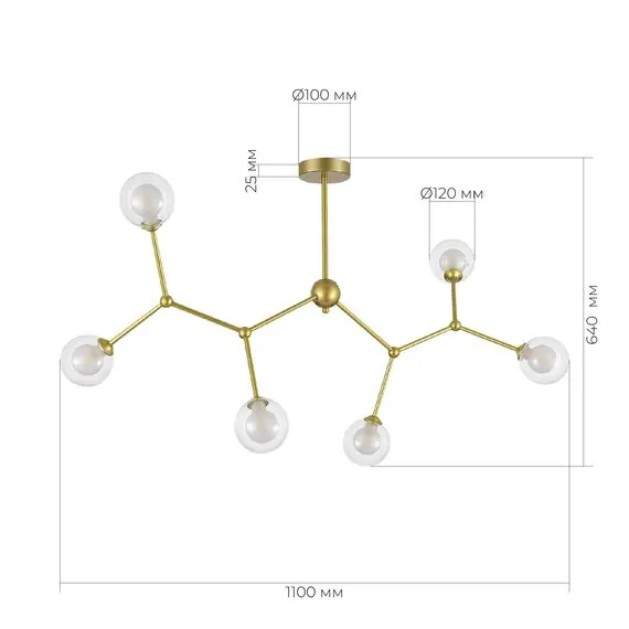 EVOLUCE SLE1106-203-06 Светильник подвесной Золотистый/Прозрачный, Белый G9 6*5W, изображение 3