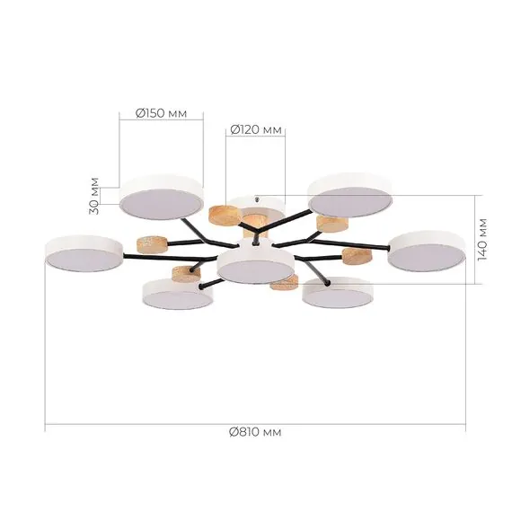 EVOLUCE SLE6006-502-07 Светильник потолочный Белый/Белый LED 7*12W 3000K/4500K/6000K, изображение 6