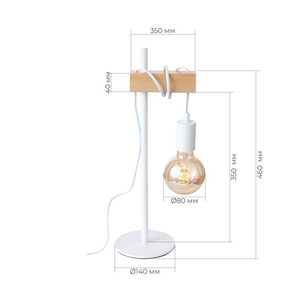 EVOLUCE SL1142.504.01 Прикроватная лампа Белый, Светлое дерево E27 1*60W, изображение 4