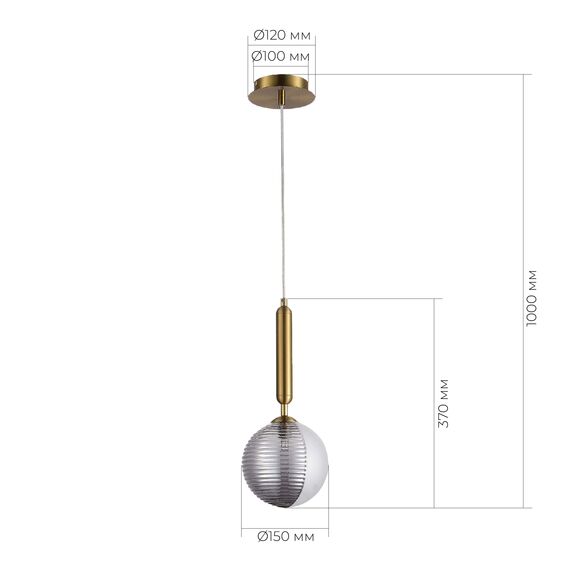 EVOLUCE SLE1096-203-01 Подвес Матовое золото/Белый, Дымчатый G9 1*5W, изображение 4