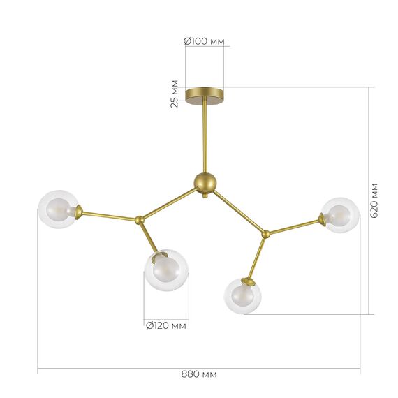 EVOLUCE SLE1106-203-04 Светильник подвесной Золотистый/Прозрачный, Белый G9 4*5W, изображение 3
