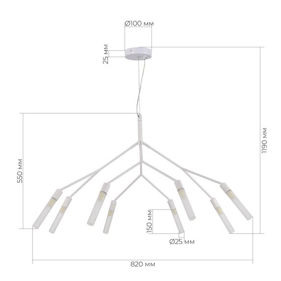 EVOLUCE SLE1129-503-08 Светильник подвесной Белый/Белый G9 8*5W, изображение 3