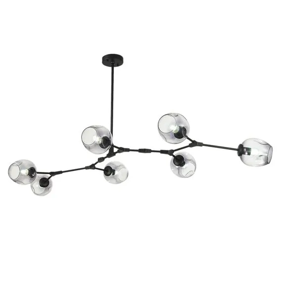 EVOLUCE SLE154843-07 Светильник подвесной Черный/Дымчатый E27 7*40W