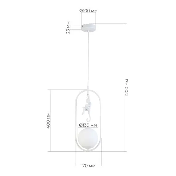 EVOLUCE SLE115123-01 Подвес Белый/Белый E27 1*60W, изображение 4