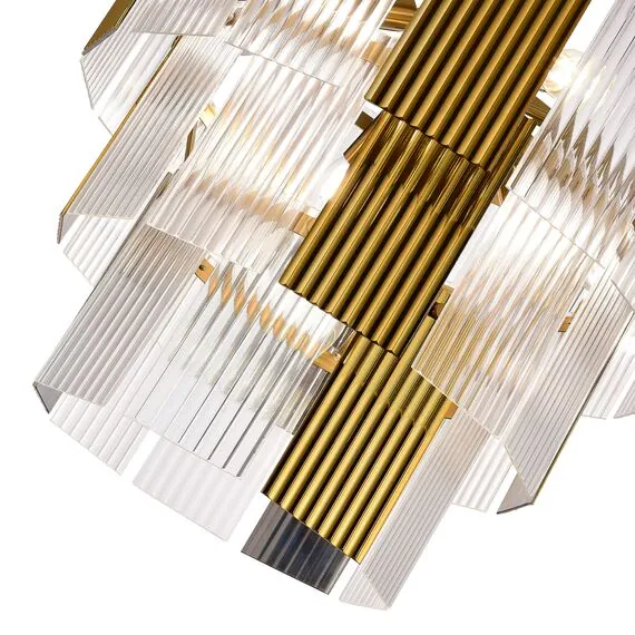 EVOLUCE SLE1123-303-07 Светильник подвесной Латунь/Золотистый, Прозрачный E14 7*40W, изображение 2