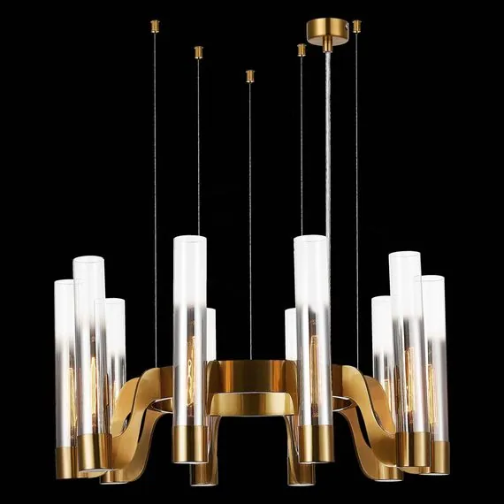 ST LUCE SL1235.303.10 Люстра подвесная ST-Luce Латунь/Хром, Прозрачный E14 10*40W, изображение 3