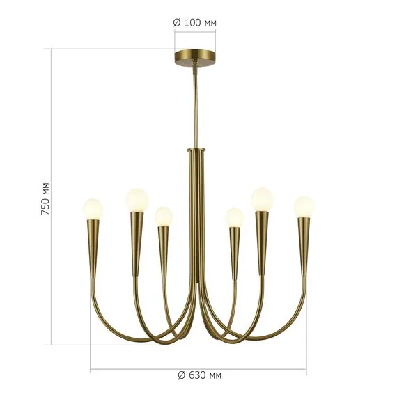 ST LUCE SL1243.303.06 Светильник подвесной ST-Luce Латунь E14 6*60W, изображение 3
