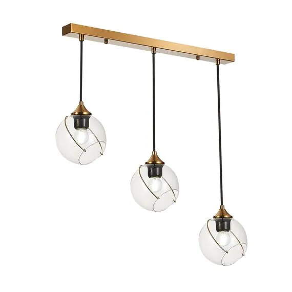 EVOLUCE SLE103103-03 Светильник подвесной Золотистый/Прозрачный E27 3*60W, изображение 2