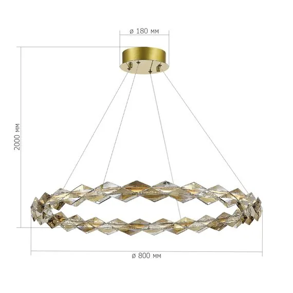 ST LUCE SL6009.213.01 Люстра подвесная ST-Luce Золотой/Прозрачный,Янтарный LED 1*30W 3000K, изображение 3