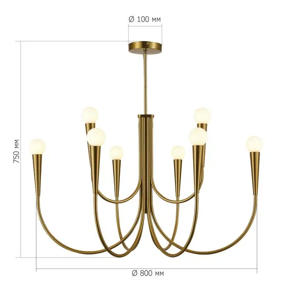 ST LUCE SL1243.303.09 Светильник подвесной ST-Luce Латунь E14 9*60W, изображение 3
