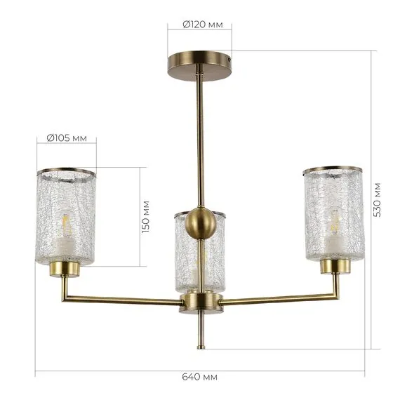 EVOLUCE SLE1046-302-03 Светильник потолочный Бронза/Прозрачный E27 3*60W, изображение 5