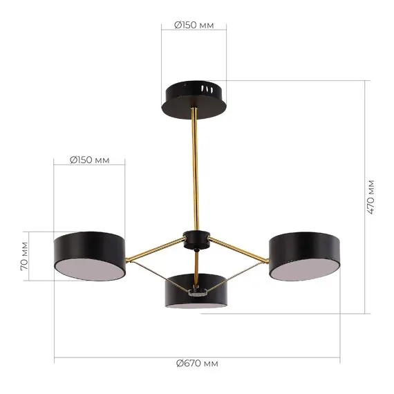 EVOLUCE SLE6005-402-03 Светильник потолочный Черный, Золотистый/Черный LED 3*10W, изображение 5