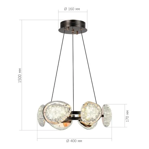 ST LUCE SL6018.203.48 Светильник подвесной ST-Luce Черный/Золотистый LED 1*48W 4000K, изображение 3