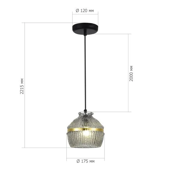 ST LUCE SL1661.413.01 Светильник подвесной ST-Luce Черный/Дымчатый E27 1*40W, изображение 4