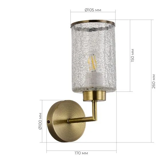 EVOLUCE SLE1046-301-01 Светильник настенный Бронза/Прозрачный E27 1*60W, изображение 3