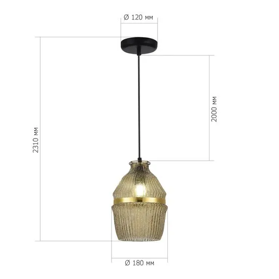ST LUCE SL1661.403.01 Светильник подвесной ST-Luce Черный/Янтарный E27 1*40W, изображение 3