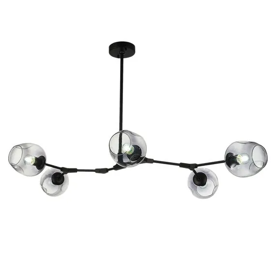 EVOLUCE SLE154843-05 Светильник подвесной Черный/Дымчатый E27 5*40W, изображение 2