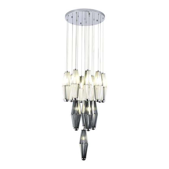 ST LUCE SL1242.103.16 Светильник подвесной ST-Luce Хром/Дымчатый, Молочный G9 16*5W 4000K, изображение 5