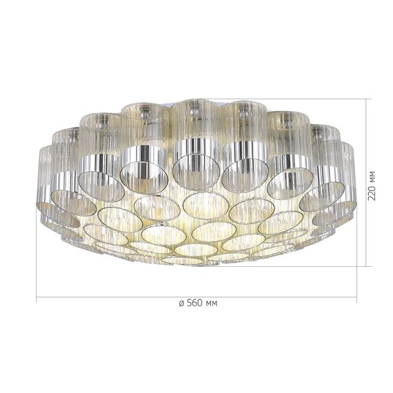 ST LUCE SL1662.102.19 Светильник потолочный ST-Luce Никель/Никель, Прозрачный E14 19*60W, изображение 4