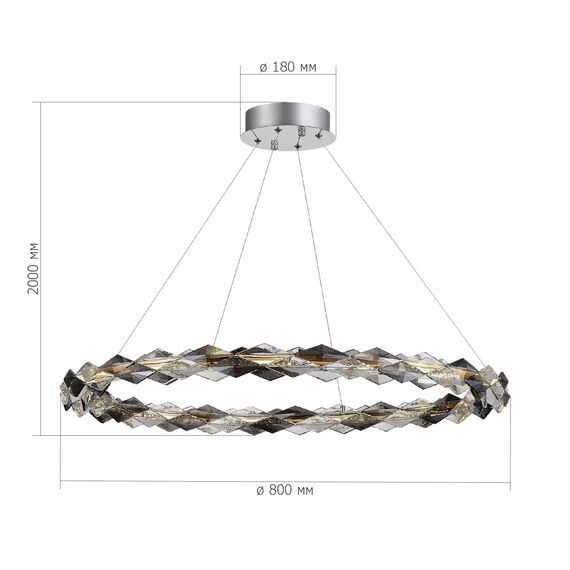 ST LUCE SL6009.113.01 Люстра подвесная ST-Luce Золотистый/Прозрачно-Дымчатый LED 1*30W 3000K, изображение 3