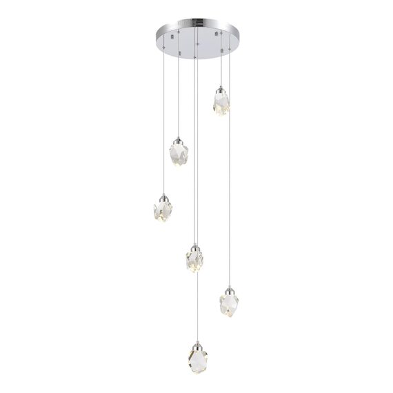 ST LUCE SL6114.103.06 Светильник подвесной ST-Luce Хром/Прозрачный LED 6*3W 3000K, изображение 3