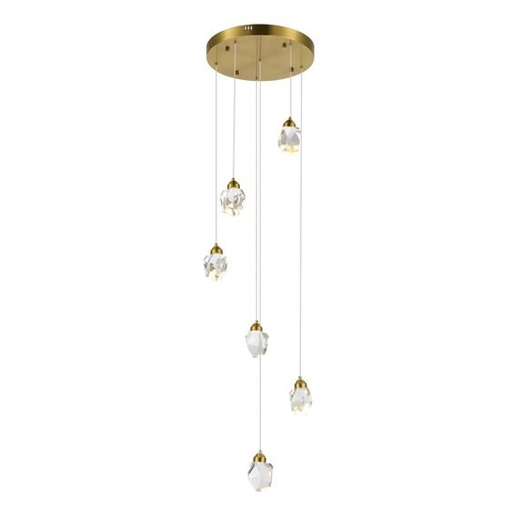 ST LUCE SL6114.203.06 Светильник подвесной ST-Luce Золотистый/Прозрачный LED 6*3W 3000K, изображение 3