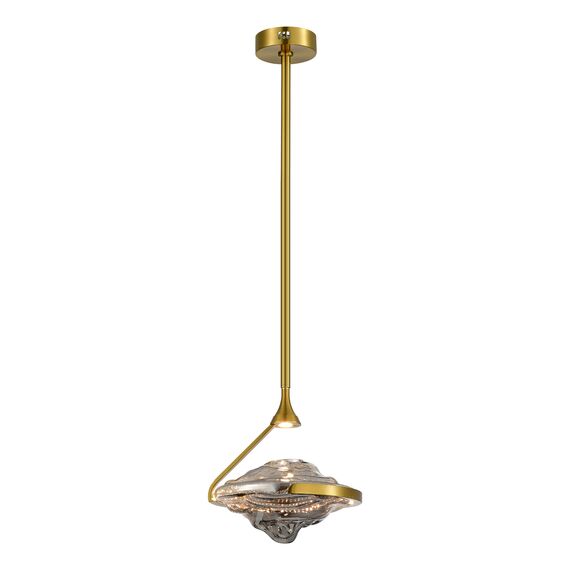 ST LUCE SL6115.303.01 Светильник подвесной ST-Luce Латунь/Дымчато-Серый LED 1*19W 3000K, изображение 2