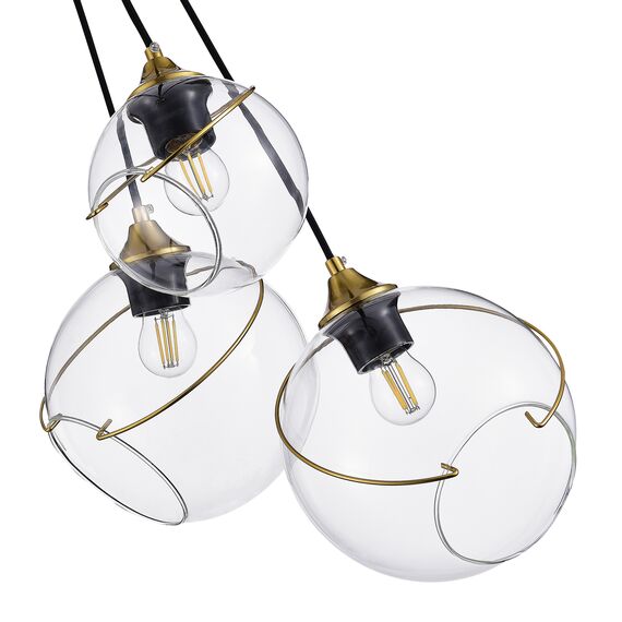 EVOLUCE SLE103113-03 Светильник подвесной Золотистый/Прозрачный E27 3*60W, изображение 2