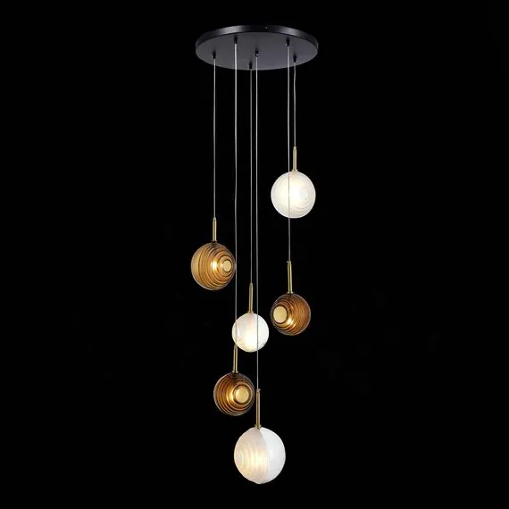ST LUCE SL1183.543.06 Светильник подвесной ST-Luce Латунь/Черный, Белый G4 6*5W, изображение 3