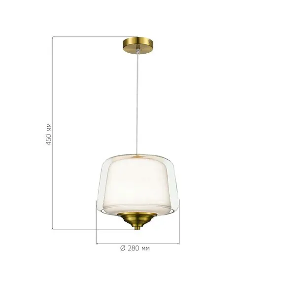 ST LUCE SL6127.303.01 Светильник подвесной ST-Luce Латунь/Белый, Прозрачный LED 1*18W 3000K, изображение 3