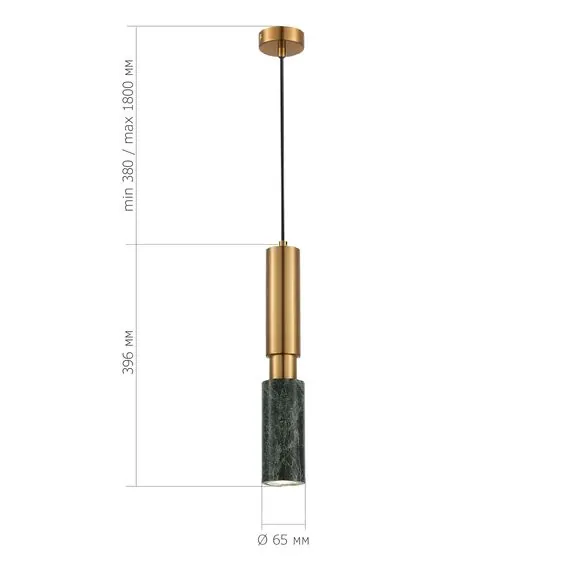 ST LUCE SL1192.363.01 Светильник подвесной ST-Luce Латунь/Латунь, Зеленый GU10 1*5W 4000K, изображение 3
