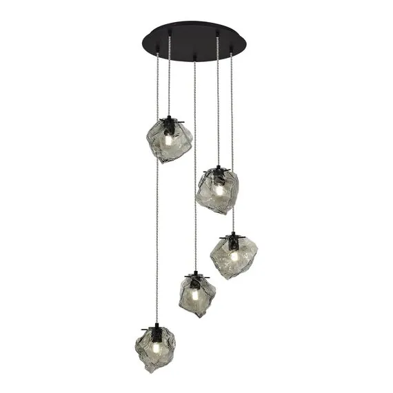 ST LUCE SL1175.403.05 Светильник подвесной ST-Luce Черный/Серо-зеленый E14 5*40W, изображение 3