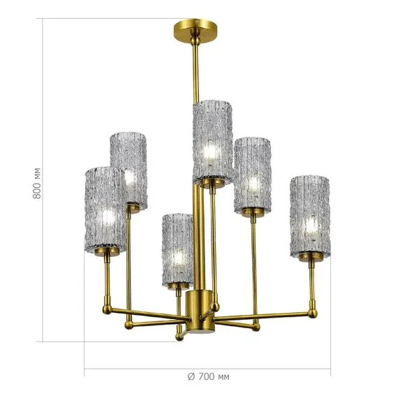 ST LUCE SL1240.303.06 Люстра подвесная ST-Luce Латунь/Дымчатый E27 6*60W, изображение 3