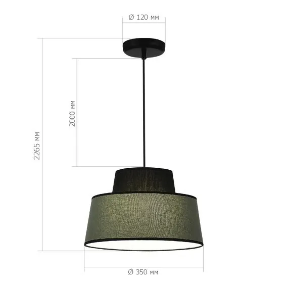 ST LUCE SL1354.433.01 Светильник подвесной ST-Luce Черный/Хаки E27 1*40W, изображение 3