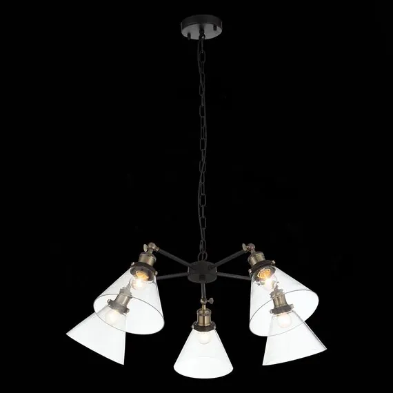 ST LUCE SL237.413.05 Люстра подвесная ST-Luce Черный, Матовое золото/Прозрачный E27 5*60W, изображение 3