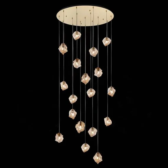 ST LUCE SL1175.303.18 Светильник подвесной ST-Luce Латунь/Янтарный E14 18*40W, изображение 3