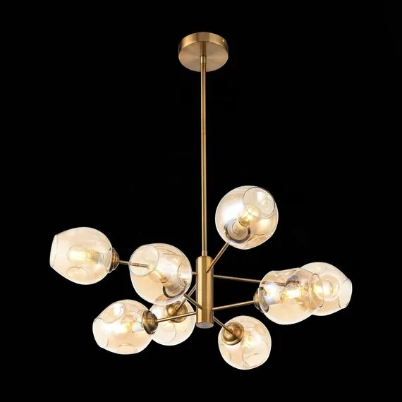 ST LUCE SL1500.203.08 Светильник подвесной ST-Luce Золотистый/Янтарный E14 8*40W, изображение 3