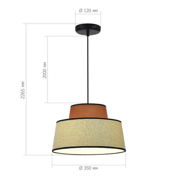 ST LUCE SL1354.423.01 Светильник подвесной ST-Luce Черный/Кирпичный,Бежевый, Черный E27 1*40W, изображение 3