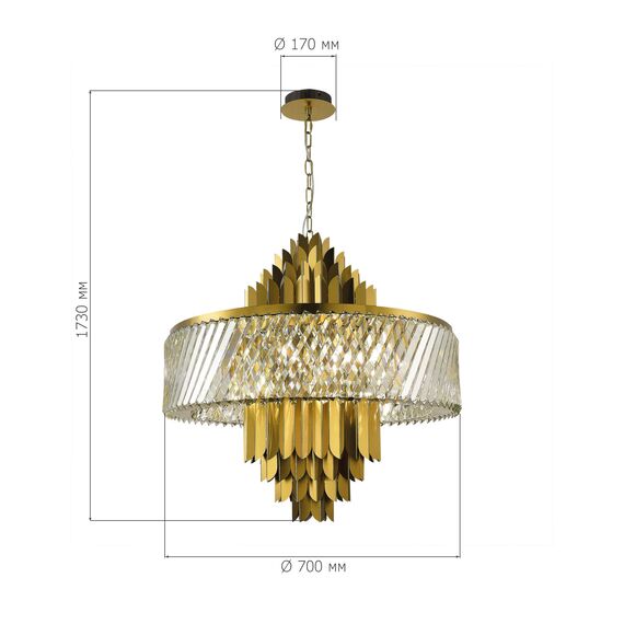 ST LUCE SL1635.303.13 Люстра подвесная ST-Luce Латунь/Прозрачный E14 13*40W, изображение 3