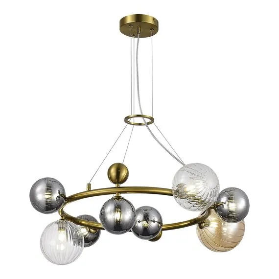 ST LUCE SL1515.303.08 Светильник подвесной ST-Luce Латунь/Янтарный,Дымчатый,Прозрачный G9 8*5W 4000K, изображение 5