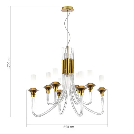 ST LUCE SL1241.203.08 Люстра подвесная ST-Luce Золотистый/Белый E14 8*40W, изображение 3
