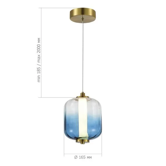 ST LUCE SL1193.323.01 Подвес ST-Luce Латунь/Голубой LED 1*10,8W 3000K, изображение 3