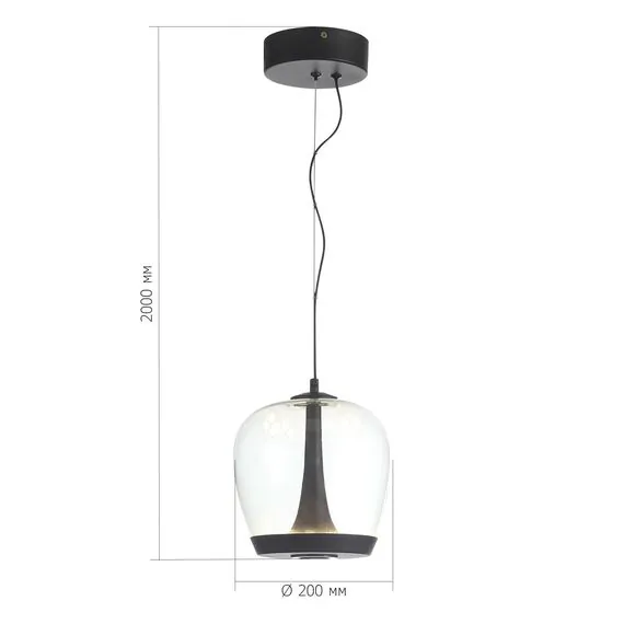 ST LUCE SL6014.423.01 Светильник подвесной ST-Luce Черный/Прозрачный, Черный LED 1*17W 3000K, изображение 4