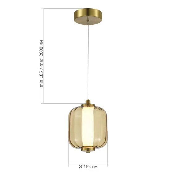 ST LUCE SL1193.303.01 Подвес ST-Luce Латунь/Янтарный LED 1*10,8W 3000K, изображение 5