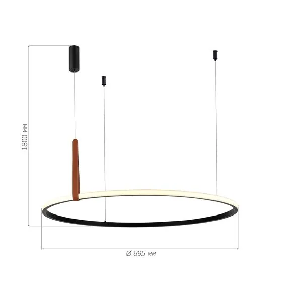 ST LUCE SL6131.403.42 Светильник подвесной ST-Luce Черный/Черный, Терракотовый LED 1*42W 4000K, изображение 3