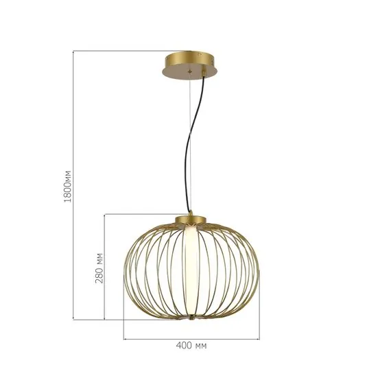 ST LUCE SL6124.203.01 Светильник подвесной ST-Luce Золотистый/Золотистый LED 1*10W 3000K, изображение 3