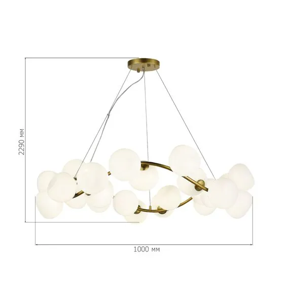 ST LUCE SL1519.303.24 Светильник подвесной ST-Luce Латунь/Белый G9 24*5W 4000K, изображение 11