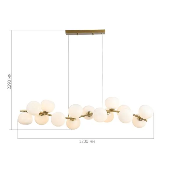 ST LUCE SL1519.303.16 Светильник подвесной ST-Luce Латунь/Белый G9 16*5W 4000K, изображение 3