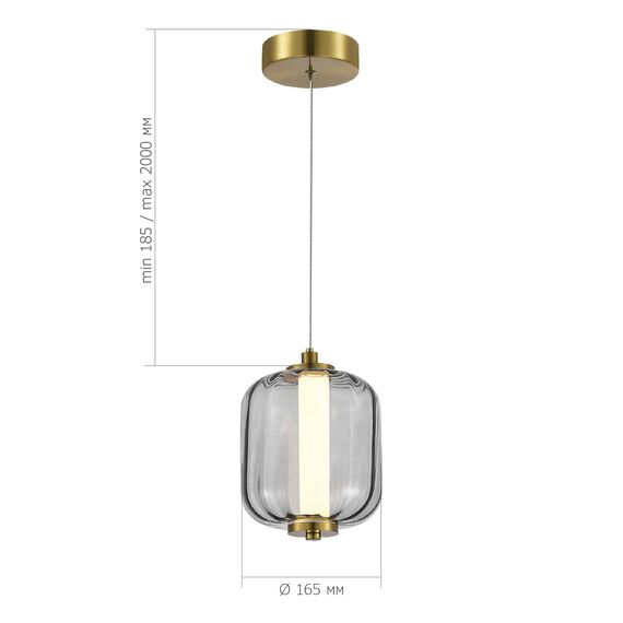ST LUCE SL1193.313.01 Подвес ST-Luce Латунь/Дымчатый LED 1*10,8W 3000K, изображение 5
