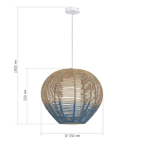 ST LUCE SL1514.513.01 Светильник подвесной ST-Luce Белый/Бежевый,Синий E27 1*40W, изображение 3